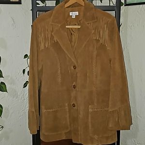 D& co fringe leather jacket size xl